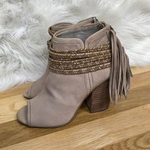 BCBGeneration Fringe Boots w/ braided detailing